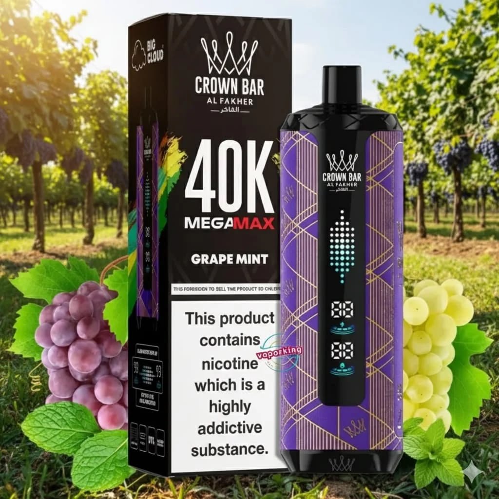 Al Fakher Crown Bar 40K Megamax - Grape Mint Disposable Device