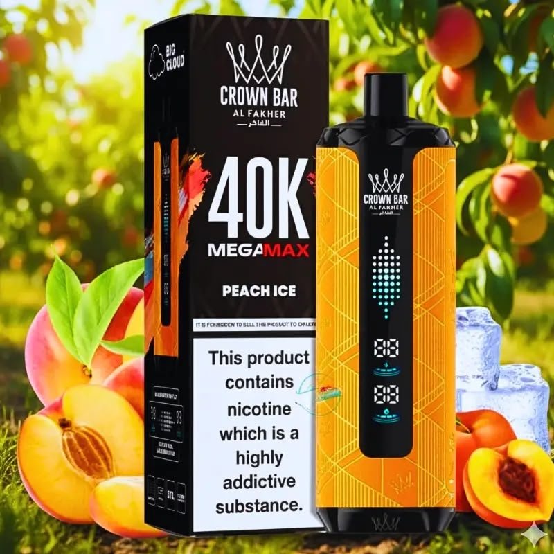 Al Fakher Crown Bar 40K Megamax - Peach Ice Disposable Device