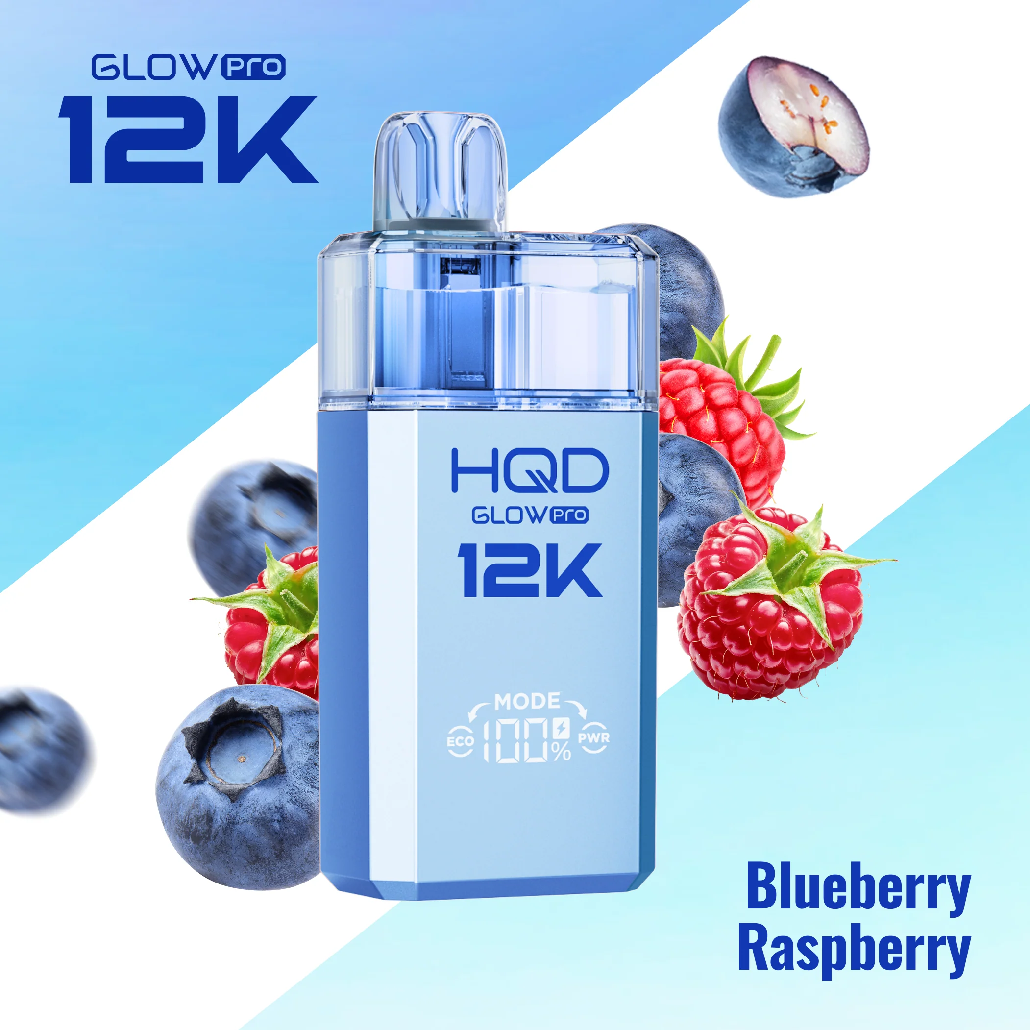 HQD Glow Pro 12K - Blueberry Raspberry Flavor