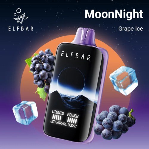 ELFBAR MoonNight 40K Disposable Vape - Grape Ice Flavor