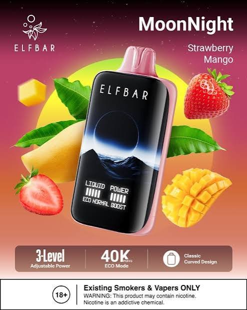 ELFBAR MoonNight 40K Disposable Vape - Strawberry Mango Flavor