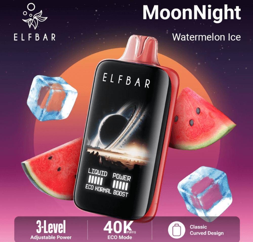 ELFBAR MoonNight 40K Disposable Vape - Watermelon Ice Flavor