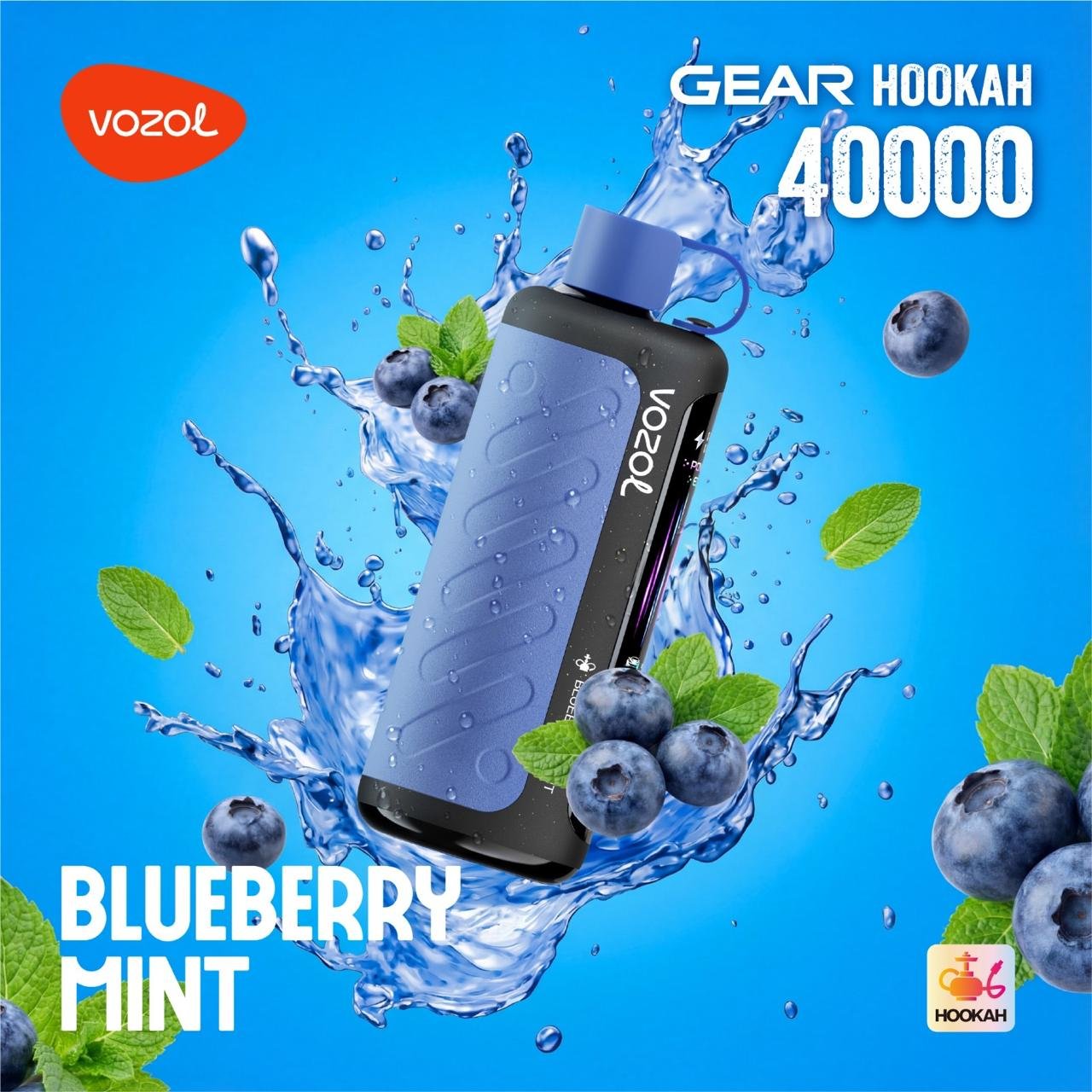 Vozol Gear Hookah 40K Blueberry Mint